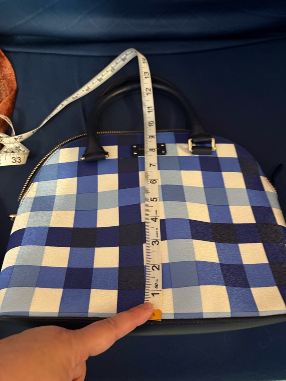 Super Rare Kate Spade Blue Plaid Bag - Picture 13 of 15